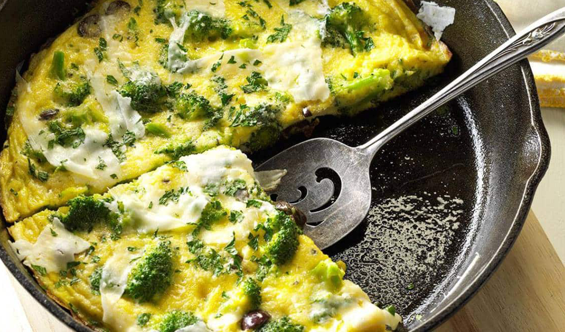 Tortilha de brócolos no forno